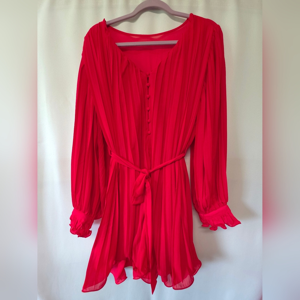 Red Button-Down Romper
